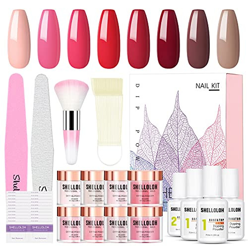 Dipping Powder Nail Kit 8 Colors Acrylic Powder Manicure Tools No Lamp Needed New
