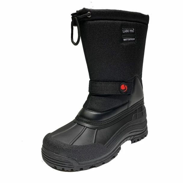 LABO PRO MEN'S WINTER SNOW BOOTS SHOES WATERPROOF INSULATED LACE UP - 9 - BLACK New
