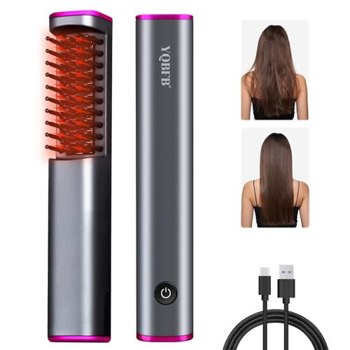 YQBFB Cordless Hair Straightener Straightening Brush: Mini Hair Straightener