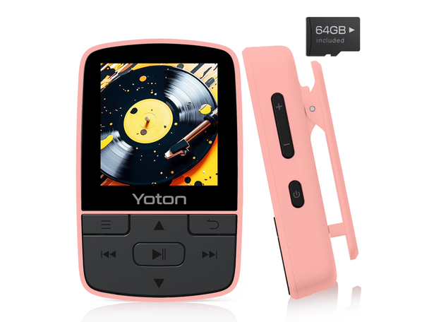 YOTON MP3 Player with Bluetooth 5.2, 64GB Storage Included, Mini Size, HiFi