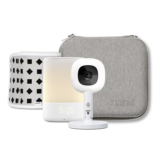 Nanit Travel Light Bundle Pro Camera, Portable Flex Stand, Night Light