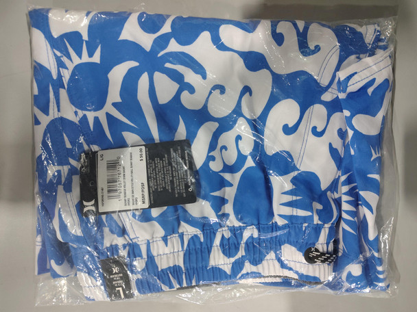 HURLEY MEN'S SUNNY SEASIDE VOLLEY SWIM SHORT - SIZE: MEN L - HYDRO New
