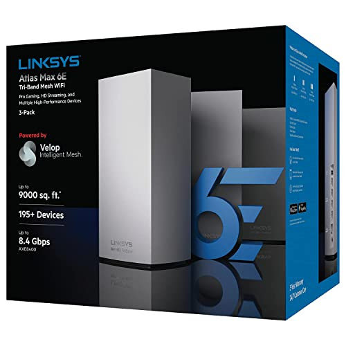 LINKSYS ATLAS MX8503 6E TRI-BAND MESH WI-FI 6E SYSTEM (3 PACK) - WHITE