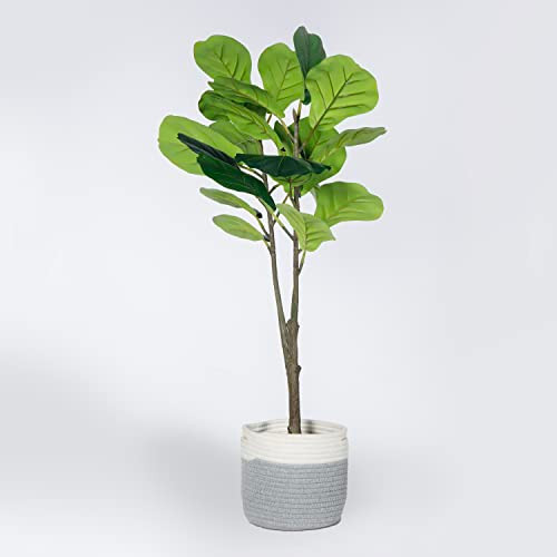 Faux fig Tree in Rope Basket|39" Fake fig Tree| Vintage Home New