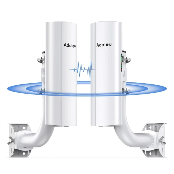 ADALOV 3KM OUTDOOR WIRELESS BRIDGE POINT TO POINT, 5.8GHZ - WHITE - 2 PACK