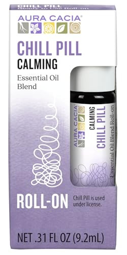 Aura Cacia Chill Pill Roll-On Essential Oil Blend Aromatherapy 0.31 Fl Oz New