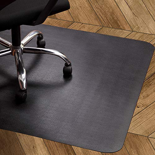 LESONIC OFFICE CHAIR MAT HARDWOOD FLOOR DECKING NON-CURVE 47X35 - BLACK