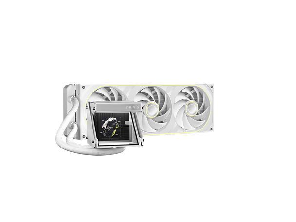 TRYX Holo 360mm AIO White Holographic Visual GIPHY Built-in Asetek 280w TDP 7th