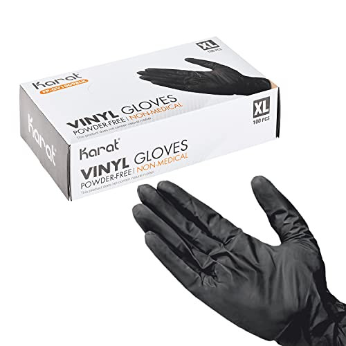 Karat Black Vinyl Powder-Free Gloves - Case of 1000 (Medium) New