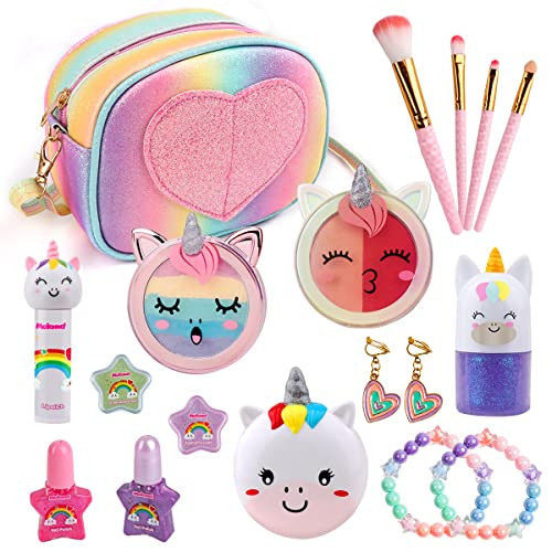 Girls Makeup Kit MerryXGift Real Makeup Sets with Purse Unicorn Makeup Toy New