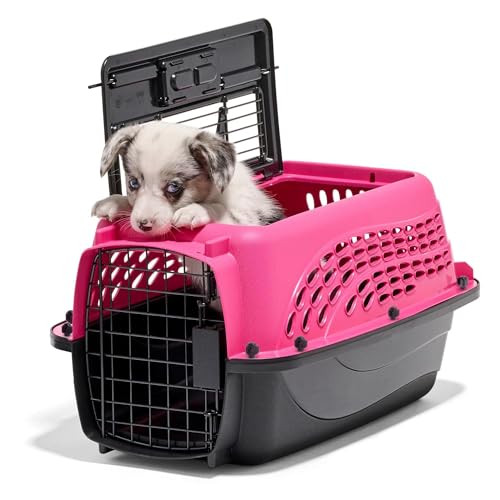 Petmate Dog Crates Small Dogs Cat Carriers Two-Door Plastic Pet Kennel - Pink New