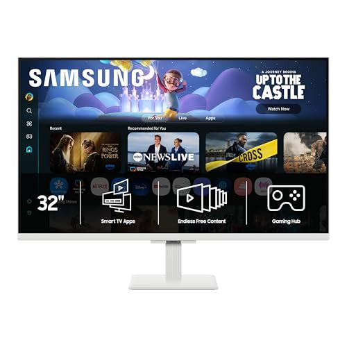 SAMSUNG M5 M50F 32" HDR SMART MONITOR LS32FM503ENXZA - WHITE