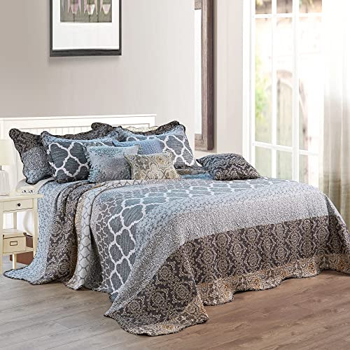 Decorate Your Bedroom Style Home Soft Things 9pc King Bedspread Set Sage/Teal New