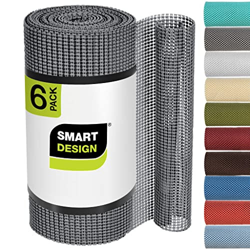 Smart Design Classic Grip Shelf Liner Bundle B086GGBGJX - Graphite Gray New