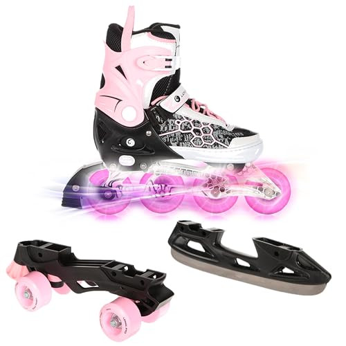 Lionix Pro ECLECTIC,Convertible Frames 3 in 1 (Ice/Inline/Quad),Pink/Green/Black New