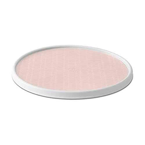 Copco Non-Skid Pantry Cabinet Lazy Susan Turntable, 18-Inch, White and Pink New