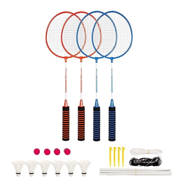 KESIKA BADMINTON RACKETS 4 PACK RACQUETS GAME - BLUE/ORANGE/WHITE/BLACK
