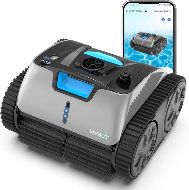 WYBOT C1 CORDLESS ROBOTIC POOL VACUUM FOR INGROUND POOLS - BLACK/BLUE