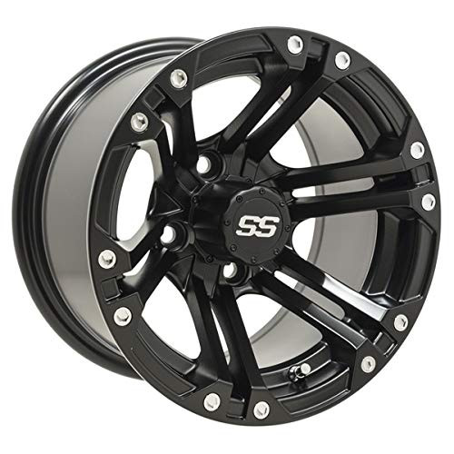 12 GTW Specter Matte Black 12x7 4/4 3+4 Golf Carts Wheel Sold individual -NEW New