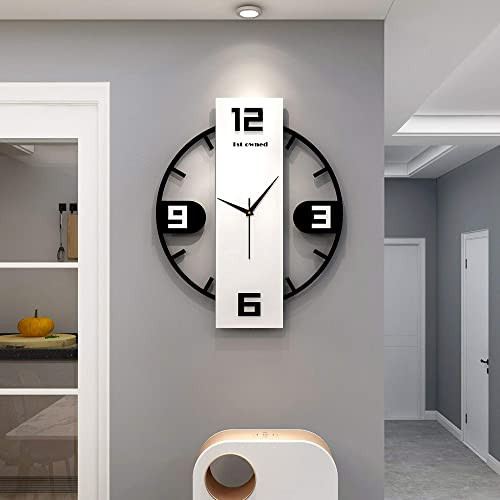 3D Wall Clock, Non Ticking Silent Battery Operated Wall, White/Black Clock New
