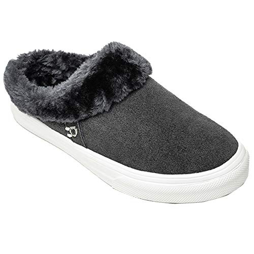 Minnetonka Women's Windy Casual Suede Slip-On Sneakers Charcoal Size 8 New
