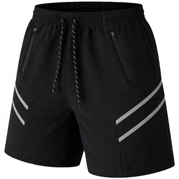 JUMP START MEN'S PERFORMANCE TRAINING SHORTS WITH ZIPPER POCKETS SIZE: M - BLACK