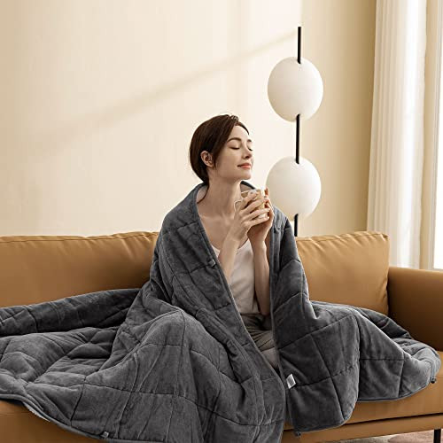 joybest Sherpa Fleece Weighted Blanket Adult Oeko-Tex Certified 15LBS 60x80