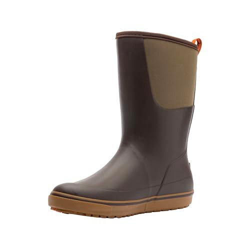 Grundéns Men's 12'' Deck Boot | Durable, Waterproof, 10 - Dark Brown