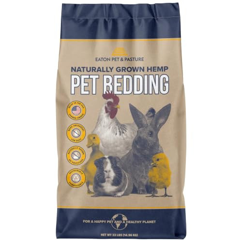 Eaton Pet and Pasture USA-Grown Hemp Bedding for Chickens & Rabbits, 8 Lbs New