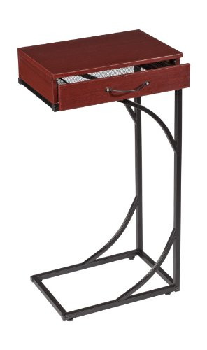 Etna Products Sofa Side Table with Drawer by EasyComforts - Walnut New