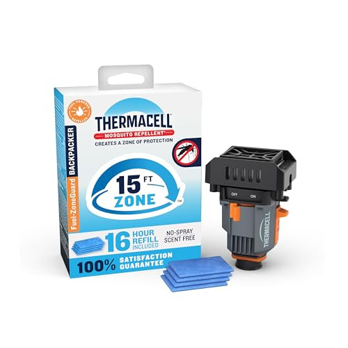 THERMACELL FUEL-ZONEGUARD BACKPACKER, CAMPING MOSQUITO REPELLER - GRAY/BLACK