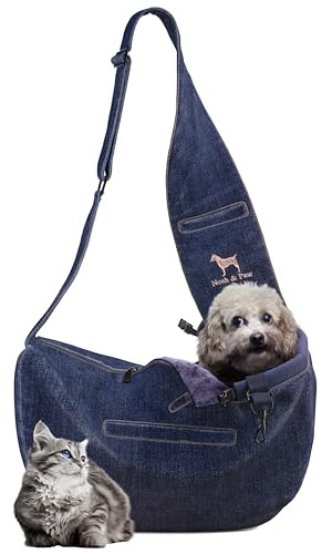 NOAH & PAW DOG SLING CARRIER FOR SMALL DOGS 3-10LB - DARK BLUE