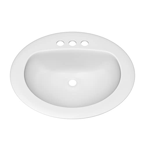 PROFLO Rockaway 20-1/2" Oval Vitreous China Drop In Bathroom Sink New