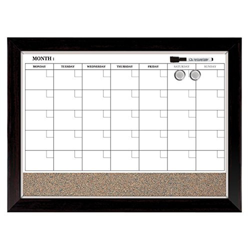 Quartet Magnetic Calendar Combo Corkboard 79259 - Frame Color Will Vary New