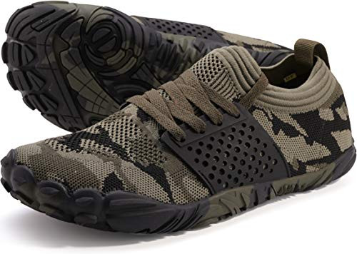 WHITIN Men's Trail Running Shoes Minimalist Barefoot Size 10 Camo Green 43 New
