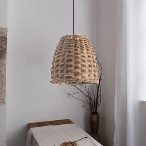 Ahaloye Farmhouse Pendant Lighting 11.81” Rattan Woven Rustic Ceiling B0BFK8LRN1 New