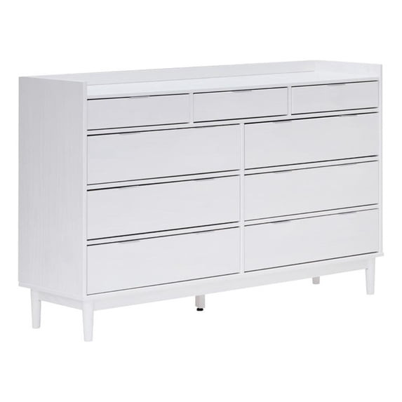 WALKER EDISON LEE 9-DRAWER SOLID WOOD DRESSER, WHITE, 60" - WHITE