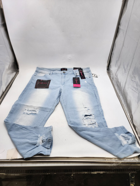CoverGirl Slim-Fit Collection VIP Ripped Distressed Denim Size: 20W Faded Wash