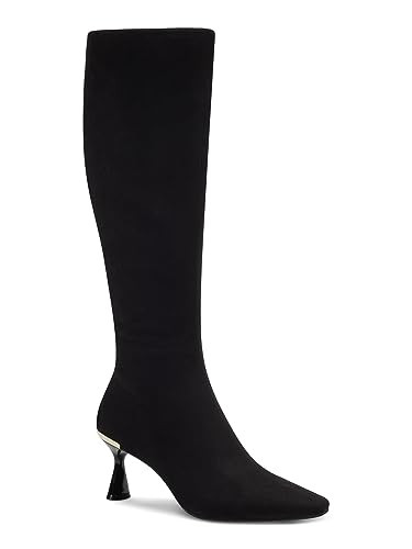 B0CGGV74CZ Alfani Womens Cecee Faux Suede Tall Knee-High Boots Black 5 New