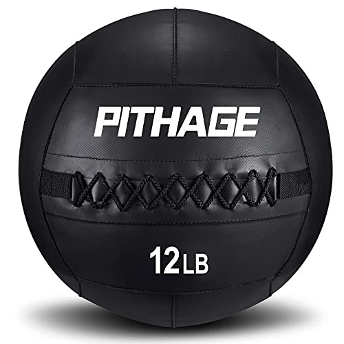 PITHAGE Medicine Ball Exercise Wall Balls 12lbs Weighted Ball Blue - B08P969VTH New