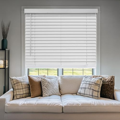 CHICOLOGY 2" FAUX WOOD BLINDS, ROOM DARKENING SMOOTH CFW-BW-6260 - BASIC WHITE