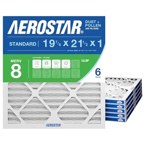 Aerostar 19.875x21.5x1 MERV 8 Air Filter 6 Count B01CSWQPZG - White New