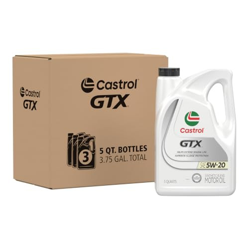 Castrol GTX 5W-20 Synthetic Blend Motor Oil, 5 Quarts, Pack of 3 New