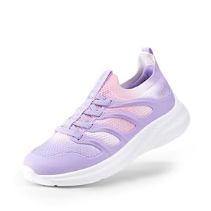 DREAM PAIRS Boys Girls Shoes Kids Tennis Slip on Footwear Running - Purple/Pink New