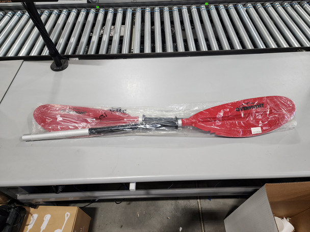 Overmont Kayak Paddle 90.5", Aluminum Alloy Oar with Paddle Leash - Red