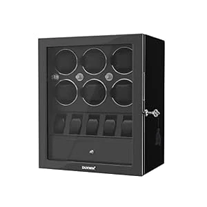 DUKWIN Watch Winder 6 Automatic Lockable High-Gloss Piano Lacquer B0B2JXSQKX New