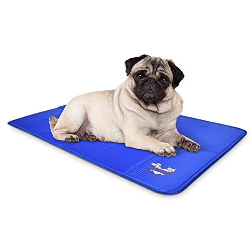 ARF PETS DOG COOLING MAT 23” X 35”, DURABLE, NON-TOXIC, MAT ONLY - BLUE