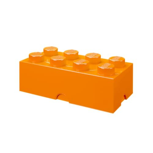 LEGO Storage Brick 8 12.1 L Storage Box with Lid Orange New