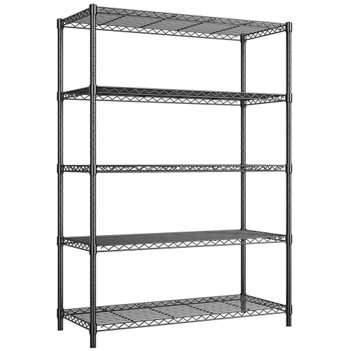 REIBII 72''H Metal Shelving 5-Tier Storage Shelves, 1100lbs, Kitchen Pantry