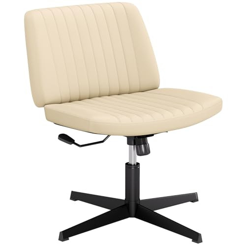 PayLessHere Criss Cross Chair Without Wheels Armless Desk Chair BEIGE New